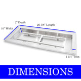 Bluegrass Living 24 Inch Stainless Steel Rectangular Drop-In Fire Pit Burner - Model# BFP24RK