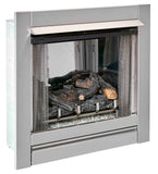 Duluth Forge Vent Free Stainless Outdoor Gas Fireplace Insert With Fire Glass Media and Log Set