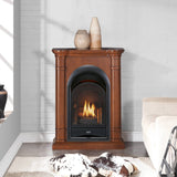 ProCom Dual Fuel Ventless Gas Fireplace System With Corner Combo Mantel - 10,000 BTU, T-Stat Control