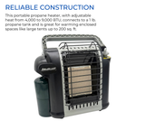 Avenger Portable Infrared Propane Gas Outdoor Heater - 9,000 BTU, Operates on 1 Lb. Propane Tank - Model# FBDPI9