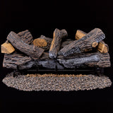 Duluth Forge Ventless Dual Fuel Gas Log Set - 30 in. Berkshire Stacked Oak