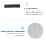 Fireplace Doors, Bluegrass Living Harland Fireplace Glass Doors With Screen, Large, Black Finish