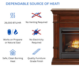 Duluth Forge Dual Fuel Ventless Gas Fireplace - 26,000 BTU