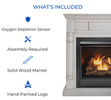 Duluth Forge Full Size Dual Fuel Ventless Fireplace With Mantel - 32,000 BTU, Remote Control