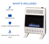 ProCom Heating Manual Control Blue Flame Vent Free Indoor Space Heater 20,000 BTU with Base Feet Included