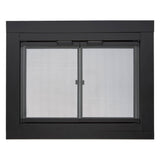 Fireplace Doors, Bluegrass Living Harland Fireplace Glass Doors With Screen, Large, Black Finish