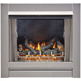 Duluth Forge Vent Free Stainless Outdoor Gas Fireplace Insert With Fire Glass Media and Log Set