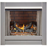 Duluth Forge Vent Free Stainless Outdoor Gas Fireplace Insert With Fire Glass Media and Log Set