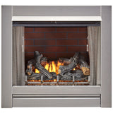 Duluth Forge Vent Free Stainless Outdoor Gas Fireplace Insert With Fire Glass Media and Log Set