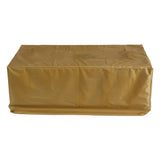 Bluegrass Living 42 Inch x 15 Inch Rectangular MGO Propane Fire Pit Table with Side Table Tank Storage, Glass Wind Guard, Crystal Glass Beads, Fabric Cover - Model# DFT42R-CG