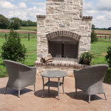 Pleasant Bay 3-Piece Outdoor Wicker Patio Bistro Set With Table