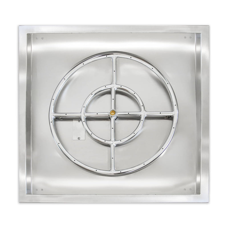 Bluegrass Living 24 Inch Stainless Steel Square Drop-In Fire Pit Burner - Model# BFP24SK
