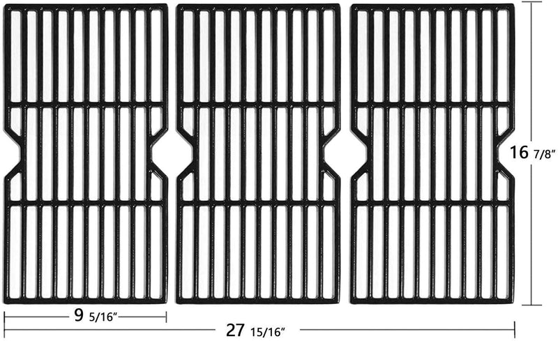 Avenger 16 7/8ÄôÄô 68763 Polished Porcelain Coated Cast Iron Grill Grates Replacement for Charbroil 463436213, 463436214, 463436215, 463420508, 463420509, 463440109, 463441312, 463441514 Grills, - Set of 3