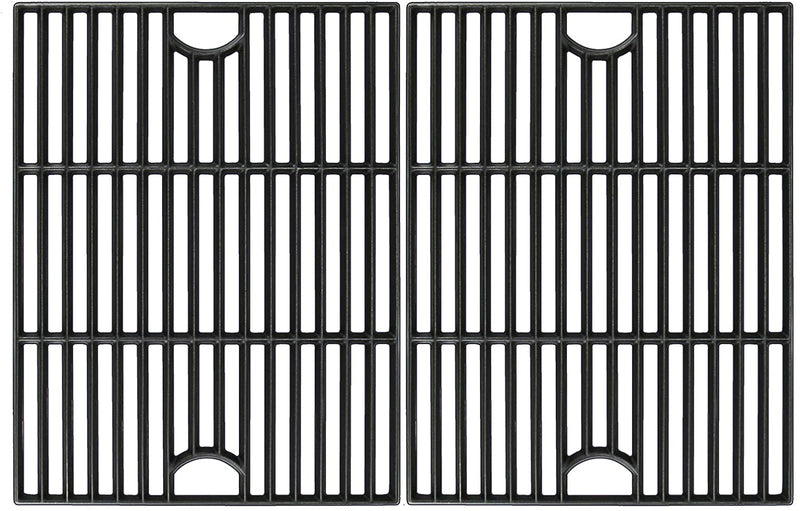 Avenger 61192 17Äù Polished Porcelain Coated Cast Iron Grill Grates Replacement for Nexgrill 720-0888, 720-0670A, 720-0830H, Uniflame GBC981, Kenmore 41516106210 415.16106210 Gas Grill Grates, - Set of 2