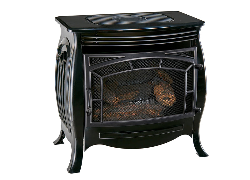 Duluth Forge Dual Fuel Ventless Gas Stove - 26,000 BTU, Remote Control, Gloss Black Finish - Model# FDSR25-GF
