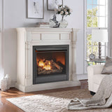 Duluth Forge FLI32R-M-AW, Vent Free Fireplace System, Fireplace: FLI32R and Mantel: CM500-2-AW, Antique White