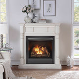 Duluth Forge FLI32R-M-AW, Vent Free Fireplace System, Fireplace: FLI32R and Mantel: CM500-2-AW, Antique White