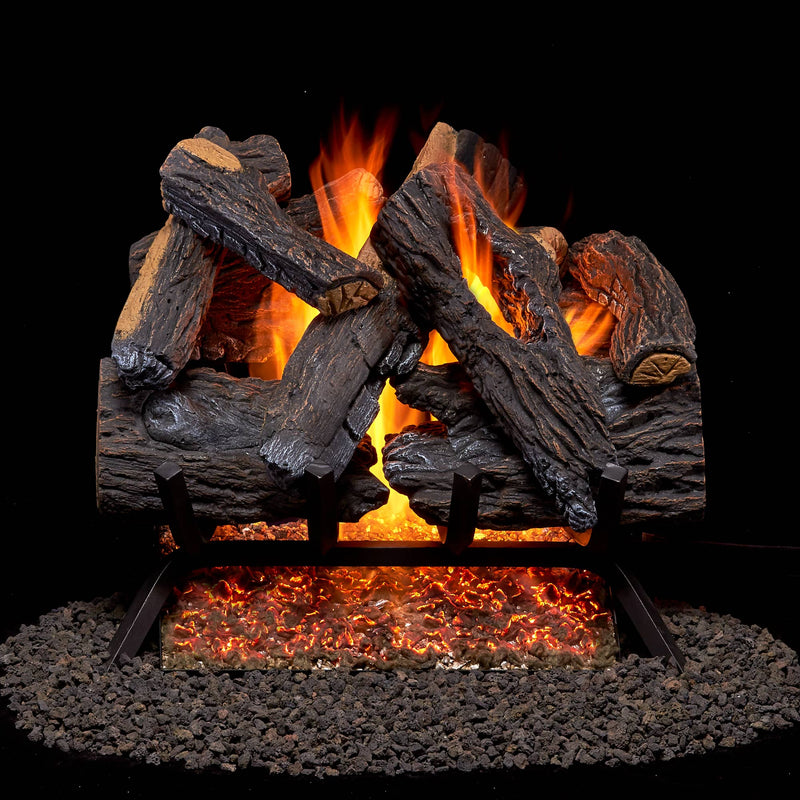 Duluth Forge Vented Natural Gas Log Set With Remote Control Kit - 18 in., 45,000 BTU, Heartland Oak - Model# FNVL18-1-RO