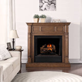 Duluth Forge DLS-L18T-1, Vent Free Indoor Gas Log Set, U-Burner Chassis: FLT18-2-LP Propane Gas, Thermostat Control, and Fiber Logs: FVFLC18-1F, 18in Split Red Oak