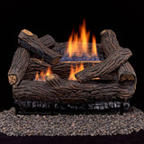 Duluth Forge DLS-L18T-2, Vent Free Indoor Gas Log Set, U-Burner Chassis: FLT18-2-LP Propane Gas, Thermostat Control, and Fiber Logs: FVFLC18-2F, 18in Stacked Red Oak