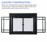 Duluth Forge Redmond Fireplace Glass Doors With Screen