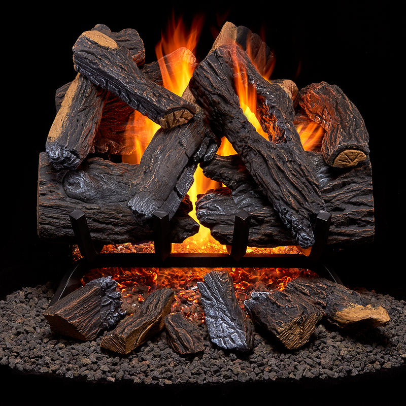 Duluth Forge Vented Natural Gas Fireplace Log Set - 18 in., 45,000 BTU, Heartland Oak