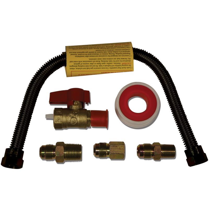 24" Universal Gas Appliance Hook-up Kit - Black Finish GLS202-24-TF