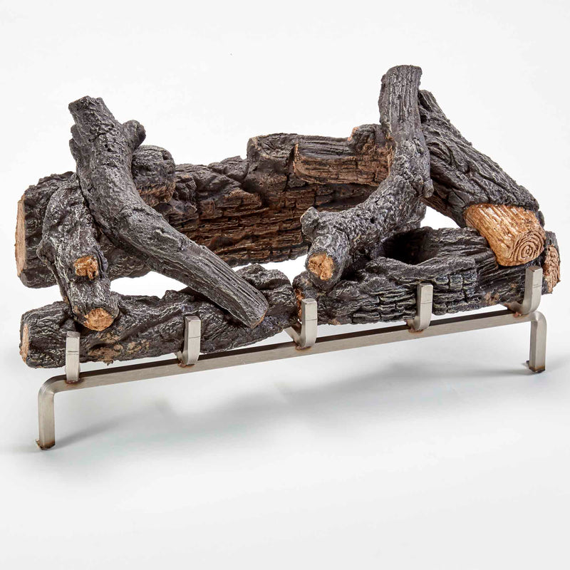 Concrete Log Set with Stainless Fireplace Grate for 450 Series Outdoor Fireplace Insert - Model# LS450SS-G