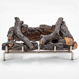 Concrete Log Set with Stainless Fireplace Grate for 450 Series Outdoor Fireplace Insert - Model# LS450SS-G