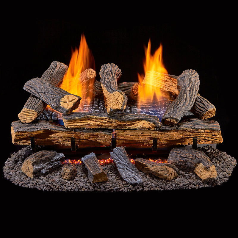Duluth Forge Ventless Dual Fuel Gas Log Set - 24 in. Berkshire Split Oak