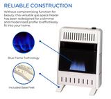 ProCom Heating Natural Gas Ventless Blue Flame Heater With Base Feet - 10,000 BTU, T-Stat Control - Model# MN100TBA-B