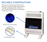 ProCom Heating Liquid Propane Ventless Blue Flame Heater With Base Feet - 20,000 BTU, Manual Control - Model# ML200HBA-B