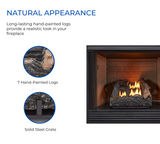 HearthSense Ventless Dual Fuel Gas Log Set - 18 in., 30,000 BTU, Manual Control - Model# VFL18M