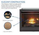 Duluth Forge Liquid Propane Ventless Gas Fireplace Insert - 26,000 BTU, T-Stat Control - Model# FLF300T