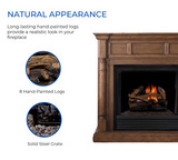 Duluth Forge DLS-L18T-1, Vent Free Indoor Gas Log Set, U-Burner Chassis: FLT18-2-LP Propane Gas, Thermostat Control, and Fiber Logs: FVFLC18-1F, 18in Split Red Oak