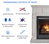 Duluth Forge FDI32R-M-AW Full Size Dual Fuel Ventless Fireplace - 32,000 BTU, Remote Control