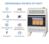 ProCom Heating Natural Gas Ventless Infrared Plaque Heater With Base Feet - 18,000 BTU, Manual Control - Model# MN180HPA-B