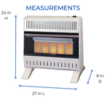 ProCom Heating Natural Gas Ventless Infrared Plaque Heater With Base Feet - 30,000 BTU, Manual Control - Model# MN300HPA-B