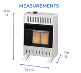 ProCom Heating  Ventless Infrared Plaque Heater With Base Feet - 10,000 BTU, Manual Control