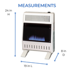 ProCom Heating Natural Gas Ventless Blue Flame Heater With Base Feet - 20,000 BTU, Manual Control - Model# MN200HBA-B