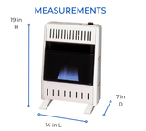 ProCom Heating Natural Gas Ventless Blue Flame Heater With Base Feet - 10,000 BTU, Manual Control - Model# MN100HBA-B