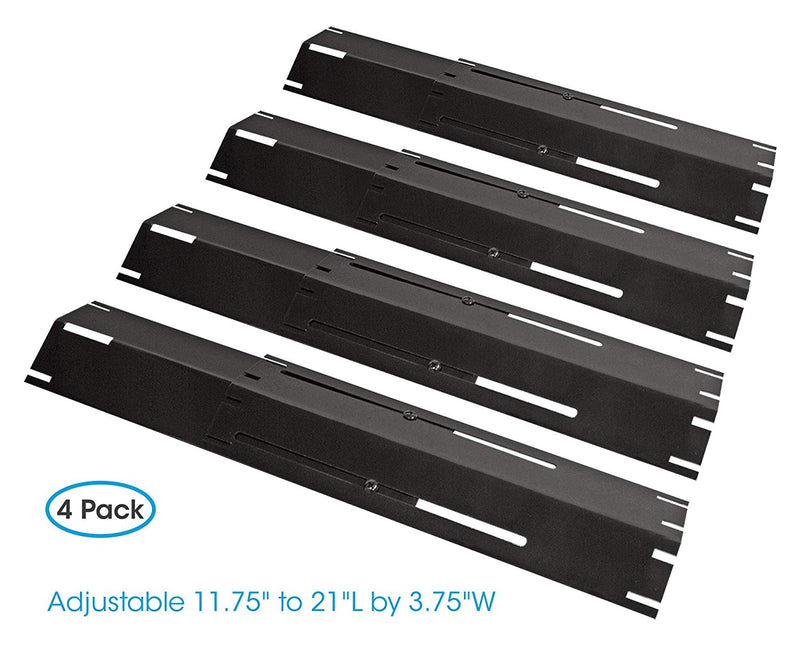Avenger 84004 Universal BBQ Replacement Heavy Duty Adjustable Porcelain Steel Heat Plate Shield, Heat Tent, Flavorizer Bar, Burner Cover, Flame Tamer for Gas Grill, Extends from 11.75 inches up to 21 inches Long