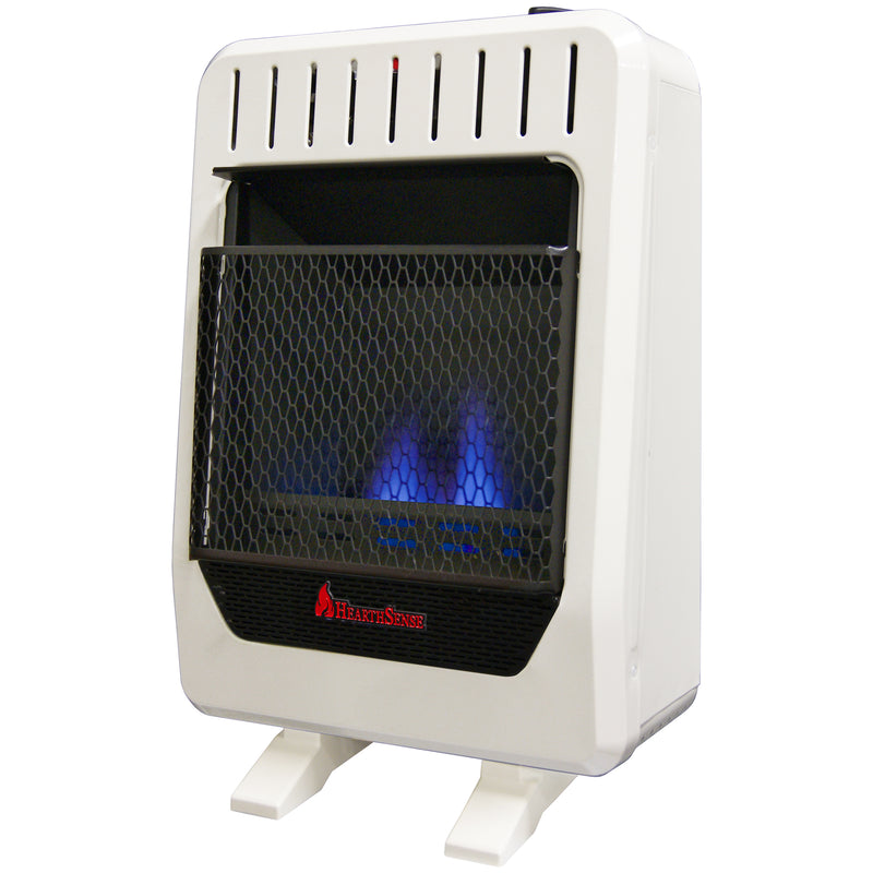 HearthSense Dual Fuel Ventless Blue Flame Heater With Base - 10,000 BTU, Manual Control - Model# BF10M-B