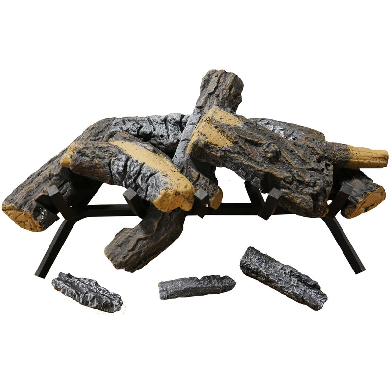 Cedar Ridge Hearth 24Äù Decorative Realistic Fireplace Ceramic Wood Log Set - Model CRHWV24RP-D
