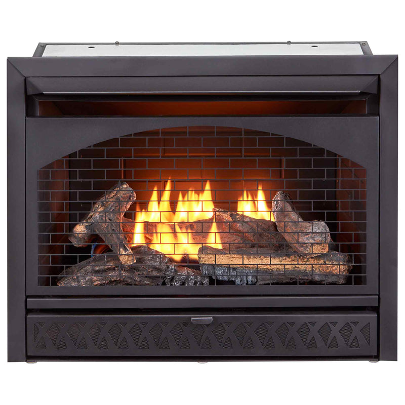 ProCom 29in. Ventless Gas Dual Fuel Fireplace Insert - 26,000 BTU, T-Stat Control - Model# FBNSD28T