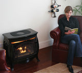 Duluth Forge Dual Fuel Ventless Gas Stove - 26,000 BTU, Remote Control, Gloss Black Finish - Model# FDSR25-GF