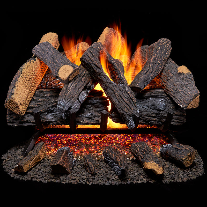 Duluth Forge Vented Natural Gas Fireplace Log Set - 24 in., 55,000 BTU, Heartland Oak