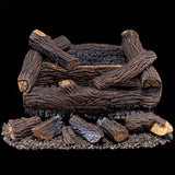 Duluth Forge Ventless Dual Fuel Gas Log Set - 18 in. Stacked Red Oak