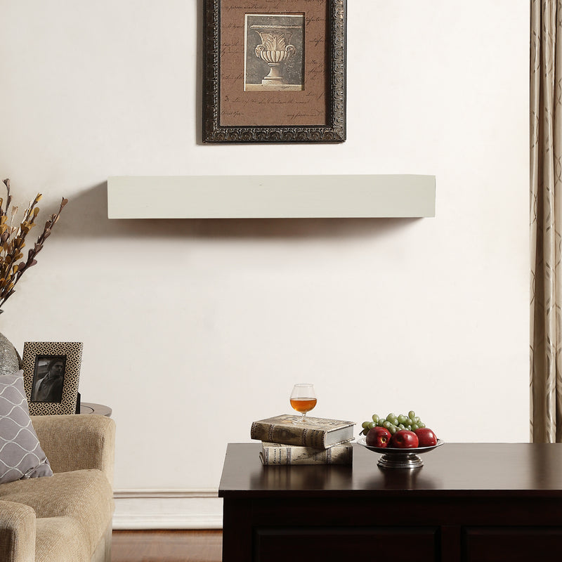 Duluth Forge 48-Inch Fireplace Shelf Mantel With Corbels - Antique White Finish