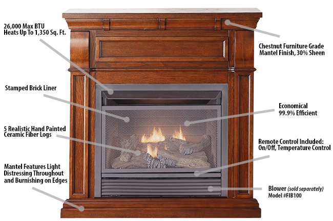 Shop Duluth Forge Dual Fuel Ventless Fireplace - 26,000 BTU, Remote